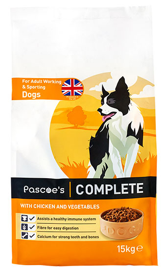 Pascoe's dry food with chicken for working dogs