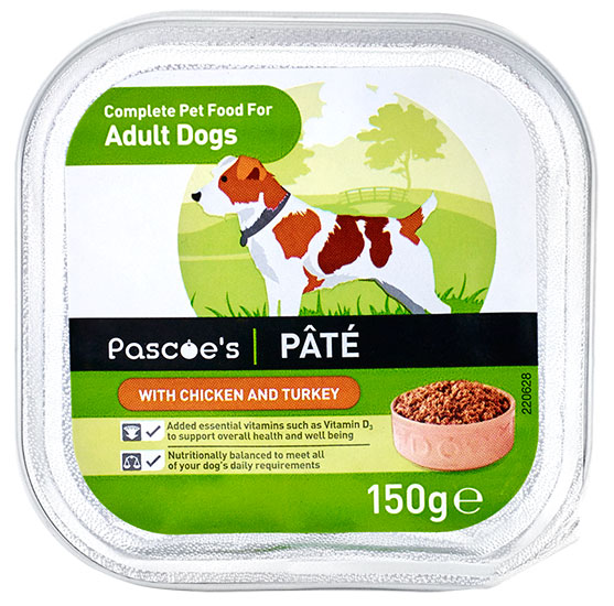 Adult dog pâté with chicken and turkey